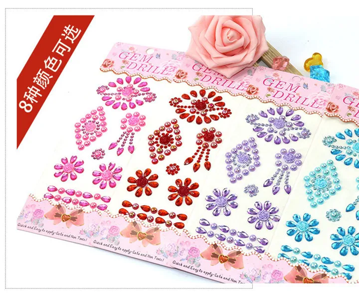 2   Pearl Resin Rhinestone Stickers Butterfly Rose Flower Diy Handmade Mobile Phone Nails Diy Jewelry Acrylic Drill Stickers