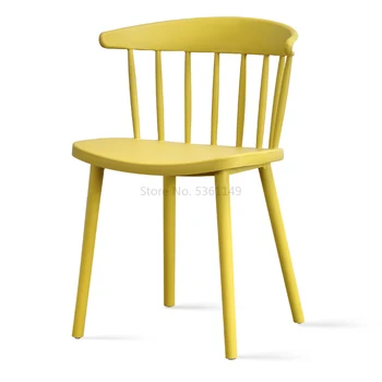 

Chair Home Modern Simple Nordic Creative Dining Economical Plastic Backrest Ins Red Windsor