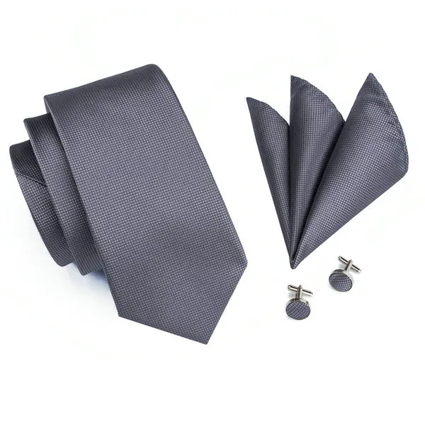 Greysilver Формальные благородные Твердые шелковый галстук-бабочка для банкета Свадебная деловая вечеринка галстук носовой платок запонки набор C-386