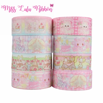 

16mm-75mm Cartoon Macaron Color Kitty Food Printed Grosgrain/Foe Ribbon Lace Jeans Love DIY Festival Hair Bowknots 50yards/roll