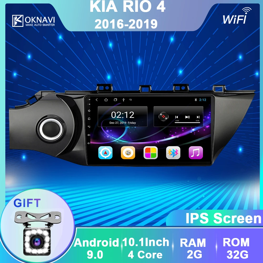 Автомагнитола OKNAVI Android 9 0 GPS мультимедийный плеер для KIA RIO 4 2011 2012 2013 2014 2015 2018 2 Din без