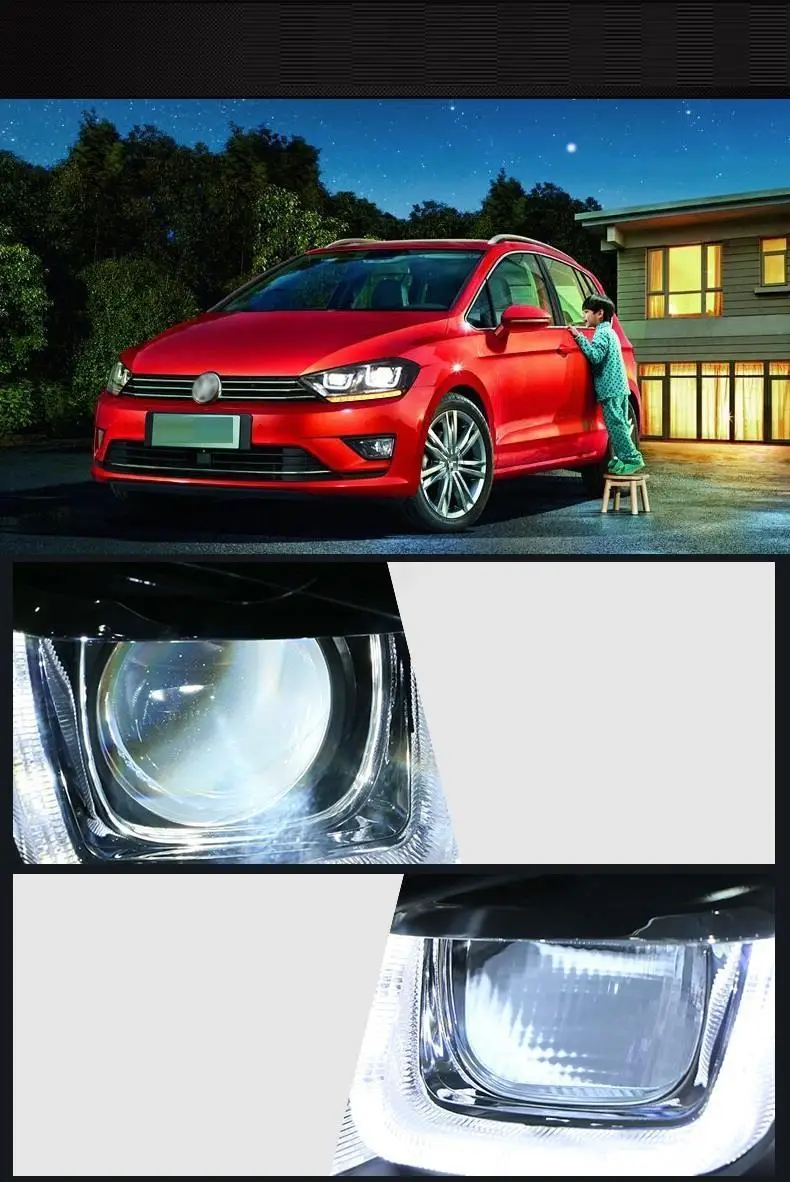 Luces Para автомобильные аксессуары Led Drl Автомобильные дневные ходовые фары автомобильные фары в сборе 17 18 для Volkswagen Golf-Sportsvan