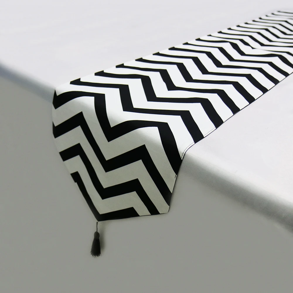 Best Black White Romantic Striped Table Runner 2023