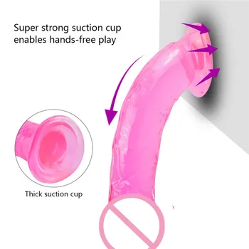 Dildo Toy for Adult Erotic Soft Jelly Strong Suction Cup Dildo Anal Butt Plug Realistic Penis G-spot Orgasm Sex Toys for Woman 4