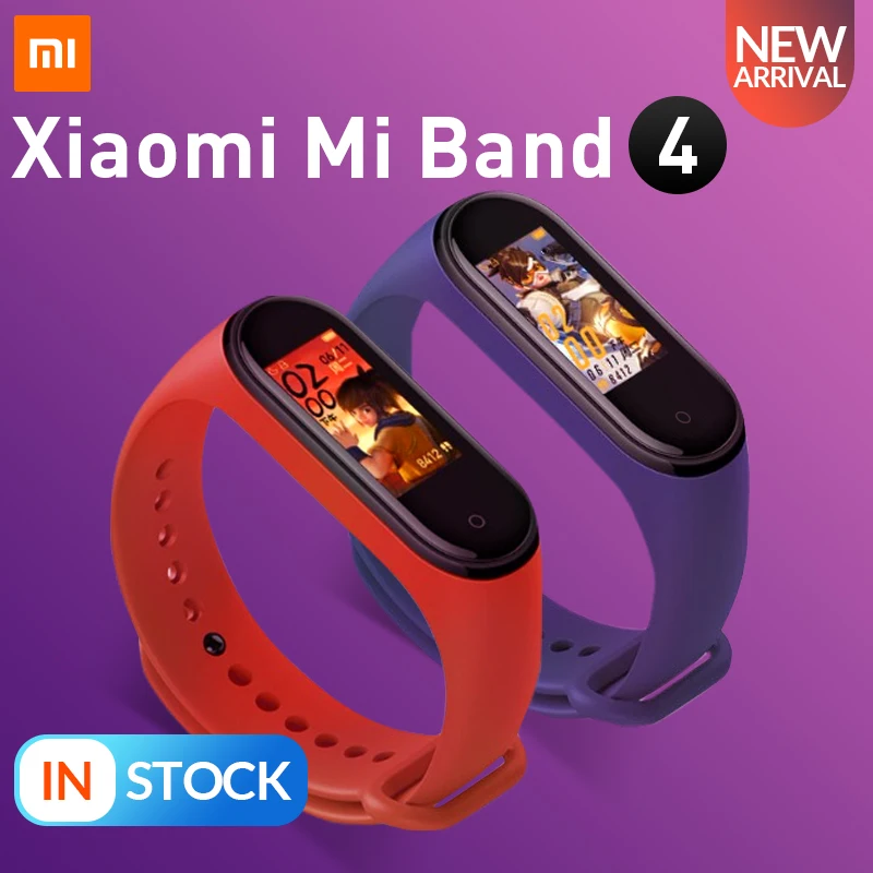 Оригинальный Смарт браслет Xiaomi Mi Band 4 цветной экран пульсометр фитнес трекер 135