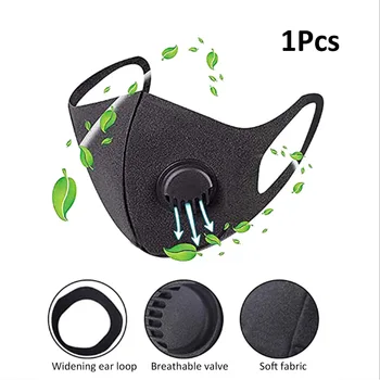 

CZ US STOCK 1-50PCS Breathable Mask with Breather Valve Dustproof Face Mouth Mask Reusable Washable 3D Stereo Mask