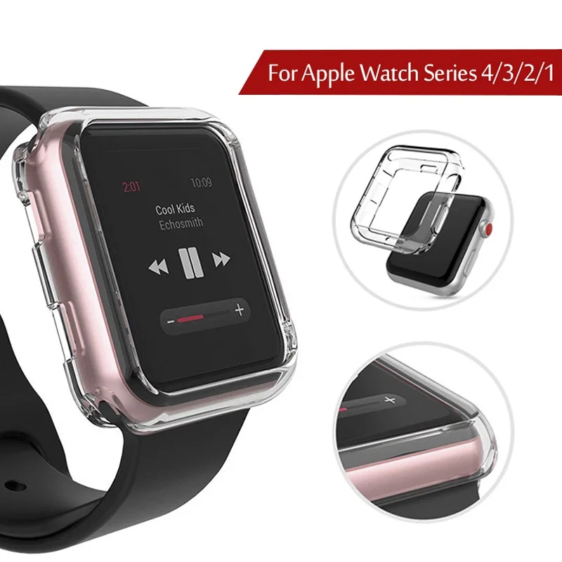 

Watch Cover for Apple Watch Case 42mm 38mm Series 3 2 1 Soft TPU Clear Screen Protector for iWatch Series 4 5 40MM 44MM