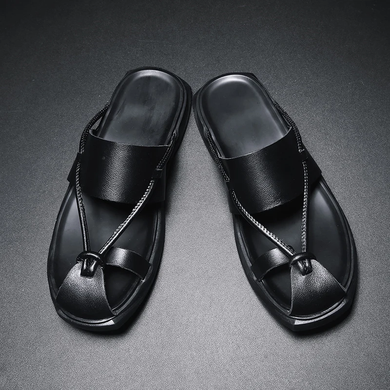 Men Sandals Genuine Split Leather Men Beach Sandals Brand Men Casual Shoes Flip Flops Men Slippers Sneakers Summer Shoes