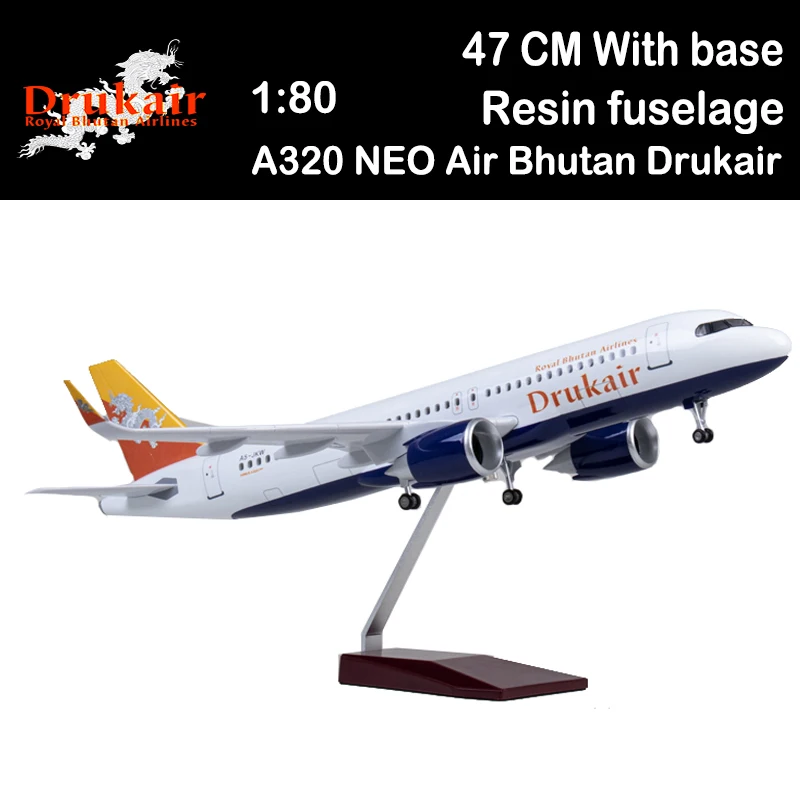1/80 самолет A320 NEO Air бутан Drukair Airlines модель Airways авиационная игрушка сплав