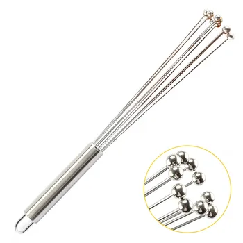 

Mixing Eggbeater with Stainless Steel Ball Manual Stain Resistant Blender Odor Resistant Stirrer Mixer Kitchen Accessories Tool