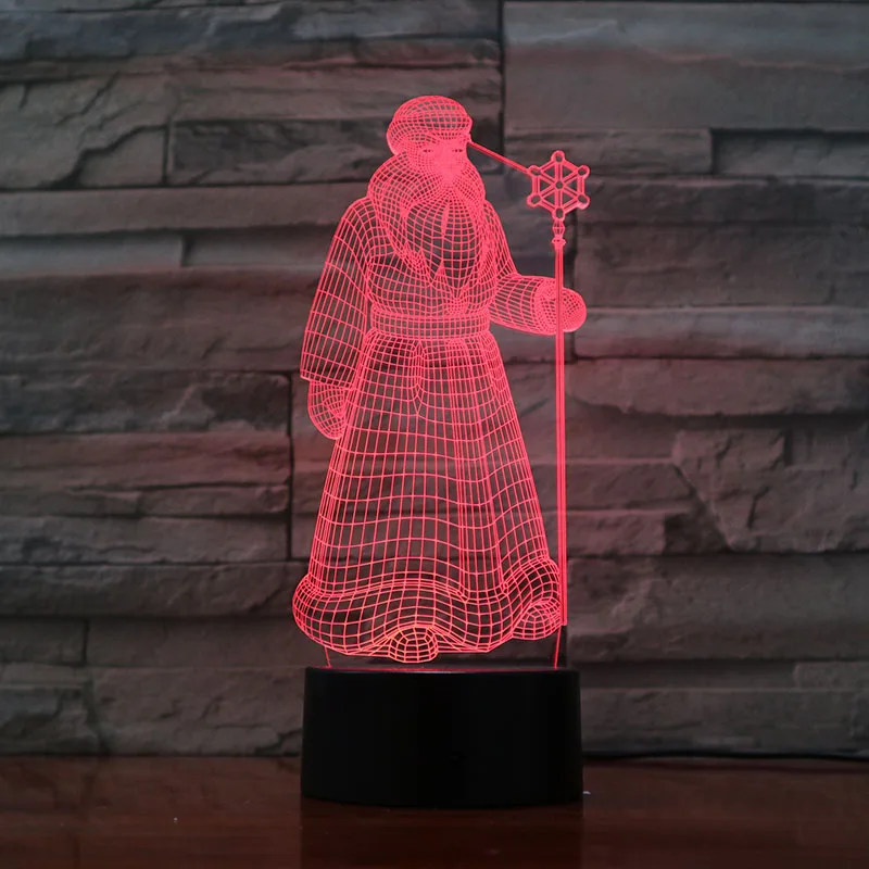 

Christian Pope 3D Lamp Battery Powered Bright Base Colorful with Remote Led Night Light Lamp Cool Gift for Infant Dropship