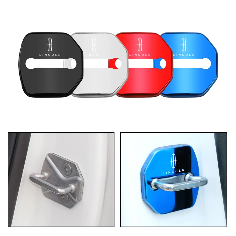4 шт. защитные наклейки на Автомобильный Дверной замок для Lincoln Continental Navigator MKC MKT MKZ
