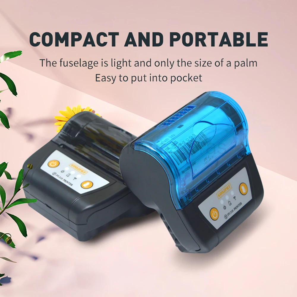 3-дюймовый Термальный чековый принтер Inkness Printing USB BT подключенный к смартфону и