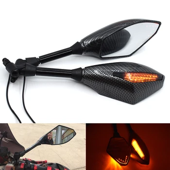 

Universal Motorcycle mirrors LED Turn Signals Rearview Mirrors For HONDA PCX125 PCX150 CBR125R CBR150R CBF125 CB600F CBR600F