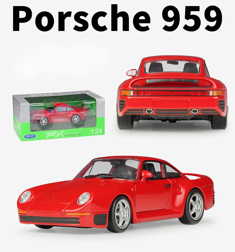 Симулятор Welly литая под давлением модель автомобиля 1:24 Масштаб Porsche 959 классический спортивный автомобиль металлический сплав гоночная игрушка автомобиль для мальчика Подарочная коллекция