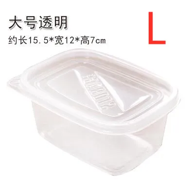 5pcs! Eco friendly disposable food containers with lids plastic takeaway food packaging box for Lunch Pastry fruit biscuit tray - Цвет: L