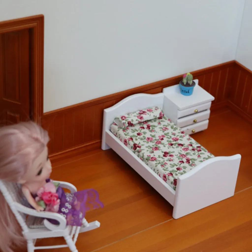 Мебель для кукольного домика миниатюрная детская кровать гостиной игрушка