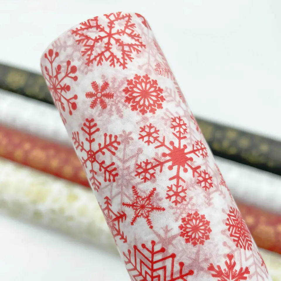 Papier Sans Acide Papier De Soie Noël Flocons Neige Dorés - 60 Feuilles - Pour Emballage Cadeaux Et Déco Festive Emballage Cadeau DIY