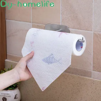 

Multifunctional 304 Stainless Steel Paper Towel Holder Kitchen Toilet Storage Supplies Nail-free Easy Installation Roll Holder