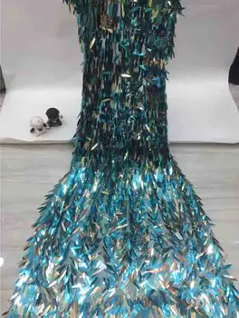 

blue, green Sequins Nigerian Lace Fabric Dubai Embroidered French Tulle Lace Latest African Lace Fabric 2020 red, Purple XX3330