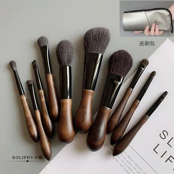 

Set Animal Fur Makeup Brush with Storgage Bag Branch Full Set Tool Makeup Division Wool 10 Brush Suit Makeup Brush Industry