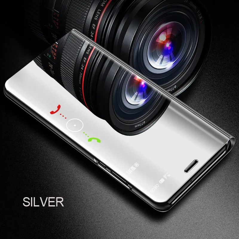 Умный зеркальный флип-чехол для телефона sony Xperia XZ3 для sony Xperia XZ4 защитный чехол Fundas Capa - Цвет: Silver