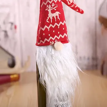 

Christmas Party Decoration Woodsman Restaurant Wine Bottle Cover Gift Bag Champagne Wine Cover Wine Bag