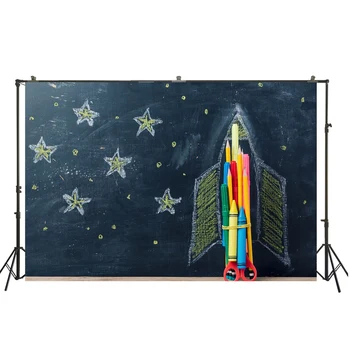 

HUAIYI rocket and stars backdrop for boy birthday party photography studio photo background studio props photoboothXT- 6491
