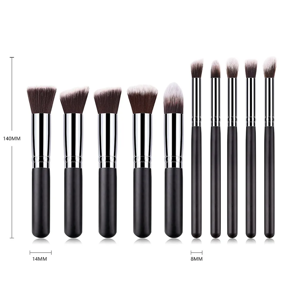 Makeup Brushes Foundation Eyebrow Eyeliner Blush Professional Base Make Up Brush Set Tool 10 PCS#YL1