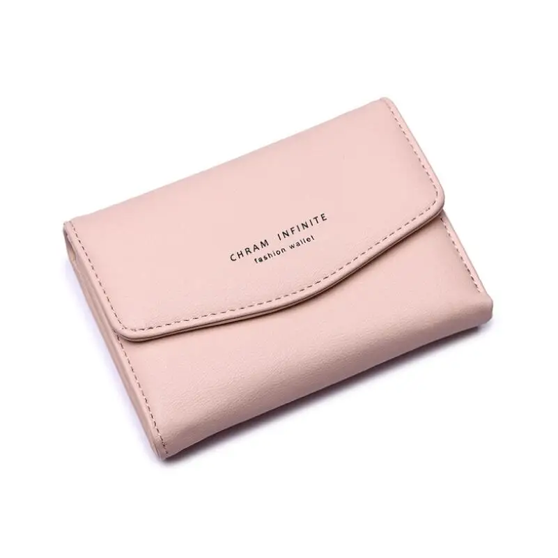 

New Short Wallet Women Wallets Cute Fashion Solid Color Card Holder Student Coin Purse Female Clutch Leather Lady Money Bag