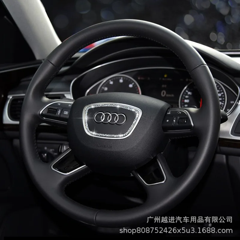 Только в Audi A4L/A3/A6L/Q5/Q3 внутренняя отделка модифицированный руль бриллиантовые наклейки Audi украшение блестящий обруч