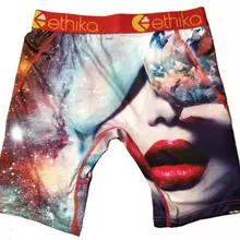 Мужские Длинные боксеры, шелк льда, Ethika, мужское нижнее белье, боксеры с принтом размера плюс, мужские боксеры, длинные ноги, дышащие мужские трусы