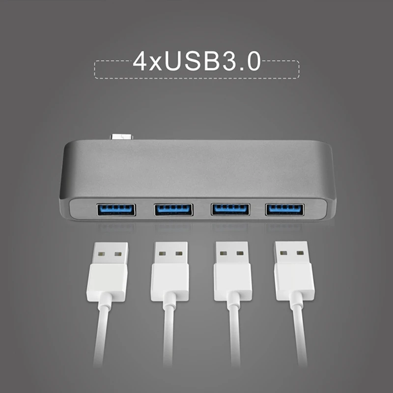 Usb3.0 концентратор type-C на 4 порта 5 Гбит/с Usb-C концентратор адаптер Usb 3,0 для ноутбуков Аксессуары компьютер