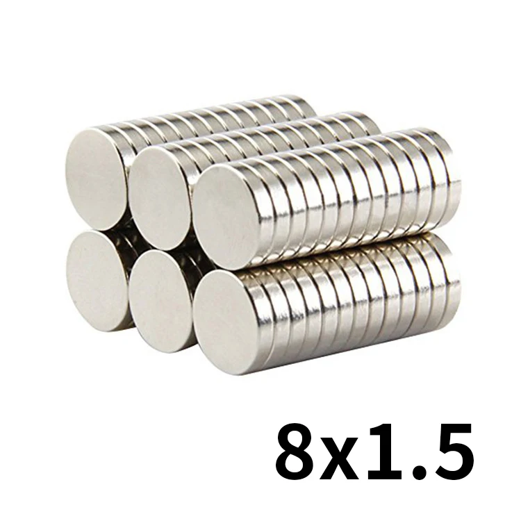 

50/100/150pcs Super 8x1.5 mm Super strong sticking neo neodymium magnets N35 permanent magnet 8*1.5