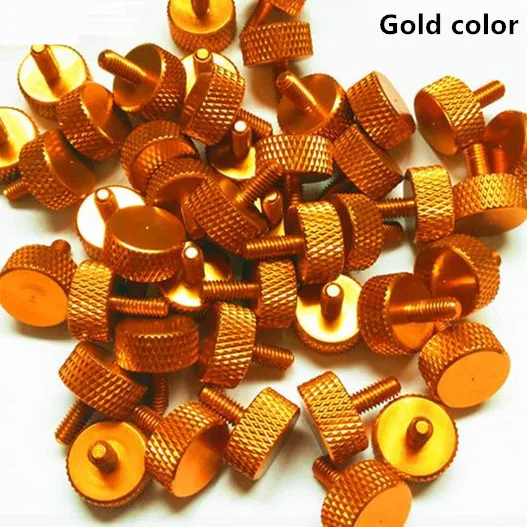 Gold color M3 Цветной алюминиевый сплав с плоской головкой накатанные винты ручной винт для модель самолёта на радиоуправлении корпус компьютера жесткий диск Винт - Цвет: Gold color