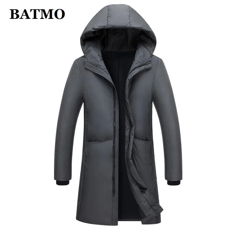 BATMO Новое поступление осень и зима высокое качество 80% белый утиный пух Hooded серый ackets для мужчин, плюс-размер m-xxxl - Цвет: Серый