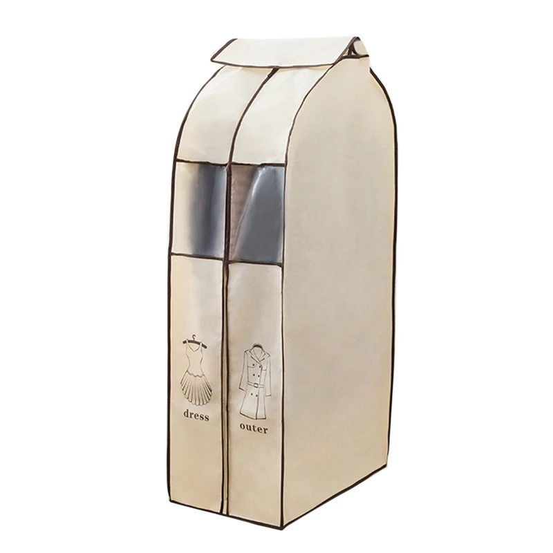 Beige M Новая Пылезащитная крышка, воздухопроницаемая одежда, сумка, чехол для одежды для защиты от пыли, пылезащитная сумка, Нетканая ткань, чехол для одежды, товары для дома - Цвет: Beige M