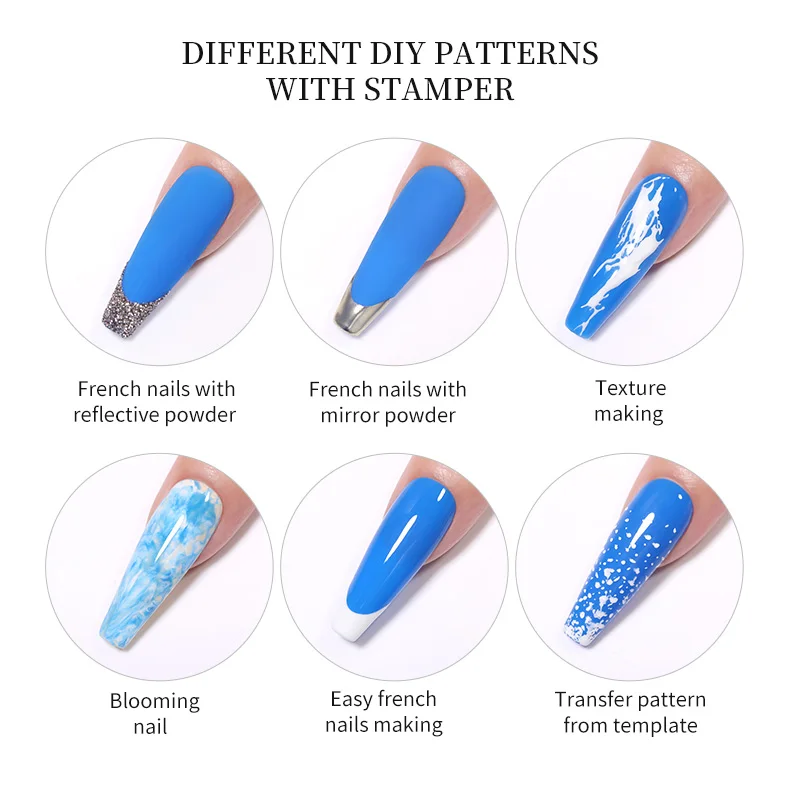 Transparent Nail Stamper With Scraper Jelly Silicone Stamp For French Nails Manicuring Kits Nail Art Stamping Tool Nail Art Tools