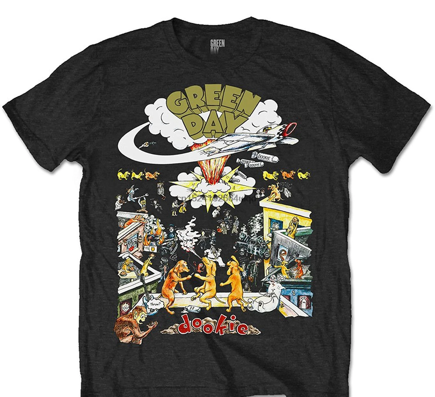 Забавная футболка с круглым вырезом Зеленый День 1994 Dookie Live Tour панк-рок