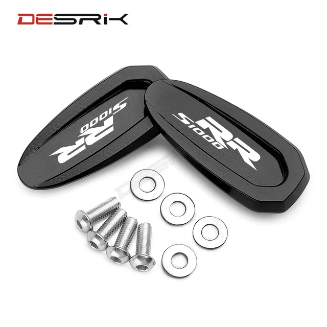 NEW ARRIVAL CNC Motorcycle Windscreen Mirror Cover Driven Mirror Eliminators Cap For BMW S1000 RR S1000RR 2020 2021 2022 black