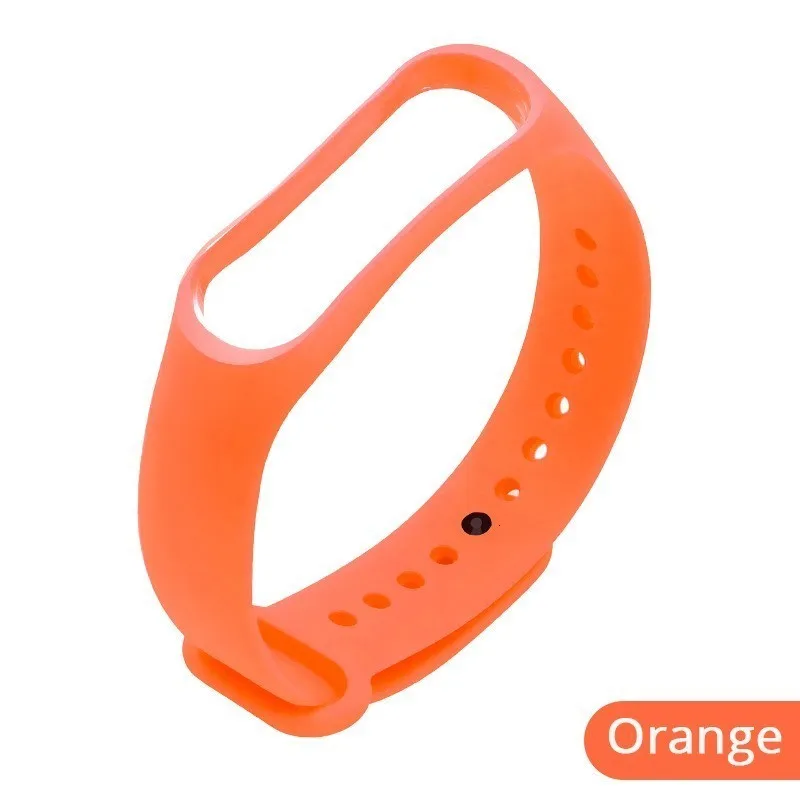 Цветные Ремешки для наручных часов для mi band 4 3, аксессуары для ремешка pulseira mi band 2, сменный силиконовый ремешок для xiaomi 2, умный Браслет - Цвет ремешка: Оранжевый
