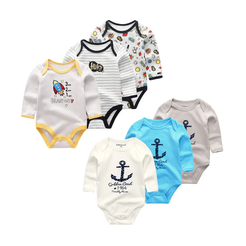 Детский Комбинезон для мальчика из 6 предметов, одежда для девочки Ropa Bebe, комбинезон с длинными рукавами для новорожденных, мягкий хлопковый комбинезон с круглым вырезом и рисунком - Цвет: BDL6011