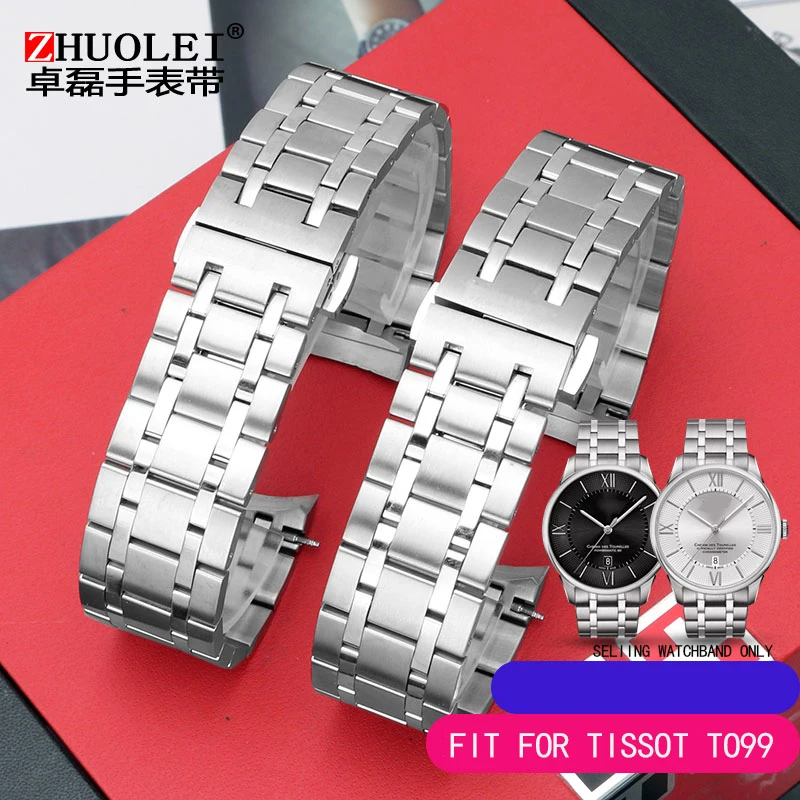 

Solid Refined Steel fit for TISSOT T099 Watch with Trull Stainless Steel Watch Chain T099.407A Series With Folding Clasp 21mm