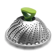 Roestvrij Staal Stoomboot Stoom Mand Groente Vouwen Stoomboot Mand Vouwen Stoom Rack Insert Cook Magnetron Keuken Gereedschap(China)