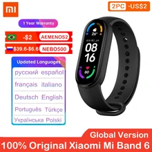 

Original Xiaomi Mi Band 6 Sport Wristband Heart Rate Fitness Tracker Miband 6 1.56 " AMOLED Screen Smart Band 5 Color Bracelet
