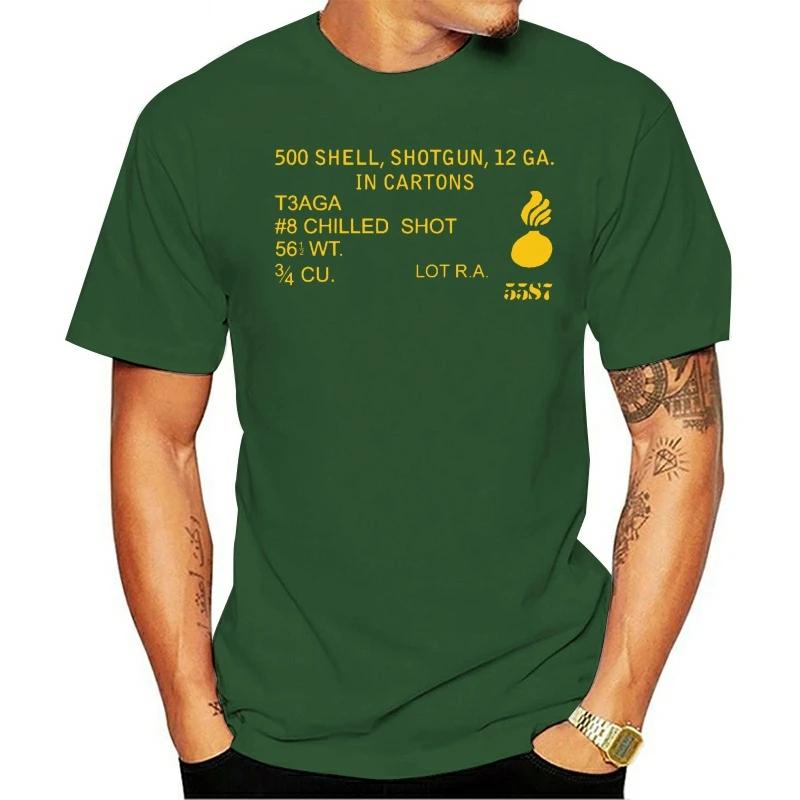 2021 Fashion casual 100% cotton T-shirt Letters Hot Sale Men Ammo Can Trench Gun Winchester 1897 Flaming Bomb Buckshot Topss | Мужская