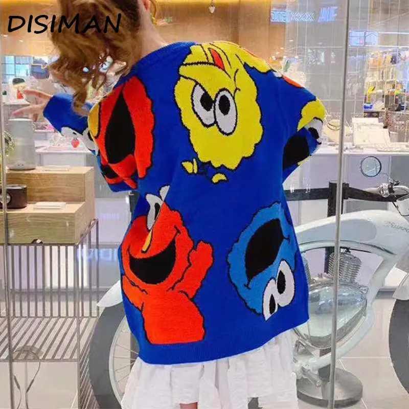 

autumn winter cartoon plus size harajuku long sleeve ladies sweaters high quality loose cute knitted sweater pullover women