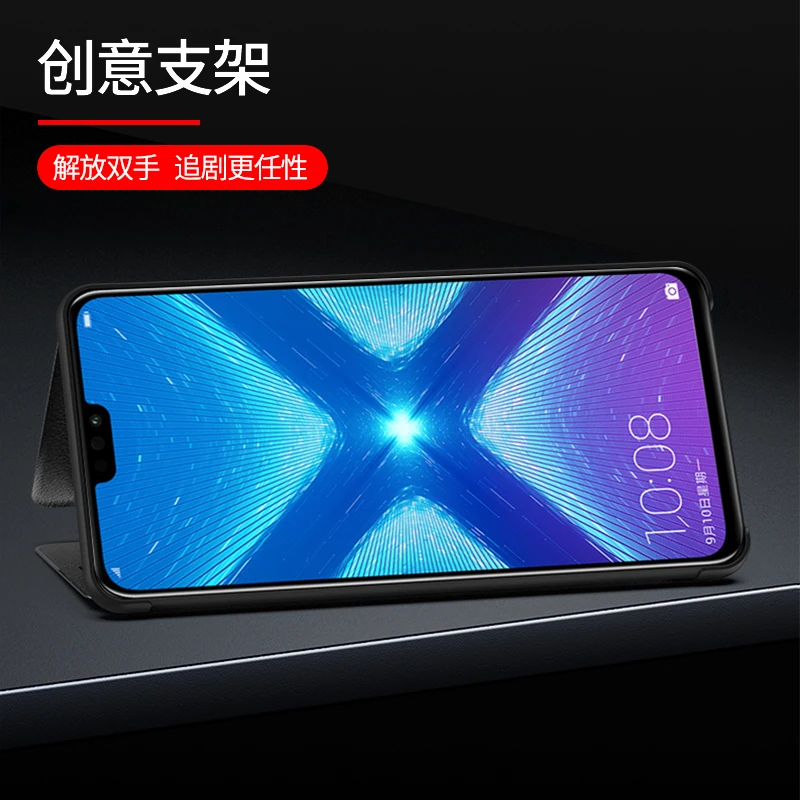 Зеркальные Чехлы для телефона с откидной крышкой Huawei Honor 8X Honor8X 8 X Sleep Wake Up