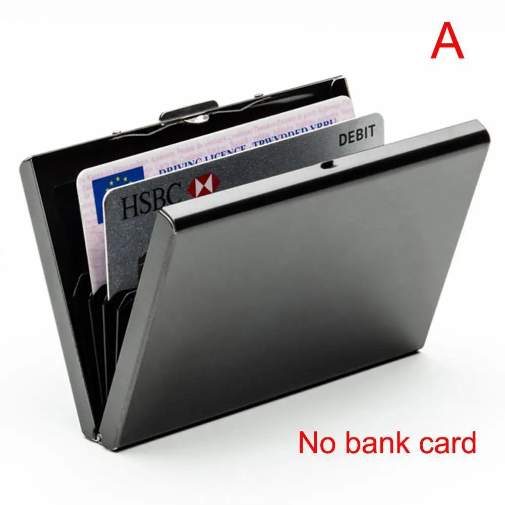 

6 Card Bits Anti-scan Rfid Wallet Aluminum Alloy Credit Wallet Case Men Card Business Blocking Protection Card Rfid Holder U2P9