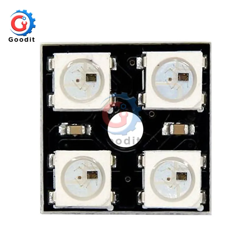 4 Channel WS2812 5050 RGB LED Lamp Panel Module DC 5V 4Bit Full Color Highlight LED Precise Modules for Arduino Diy Kit 2 *2
